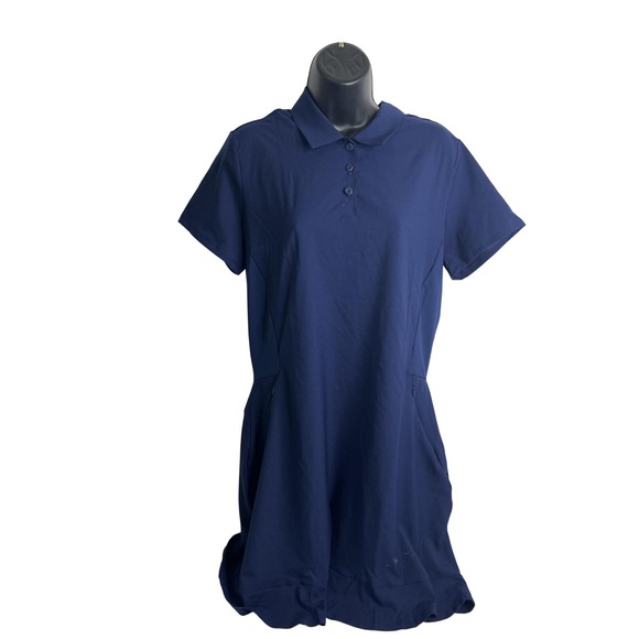 Adidas Golf Dress Womens Large Navy Blue Performance Polo Athletic Activewear - Picture 1 of 8
